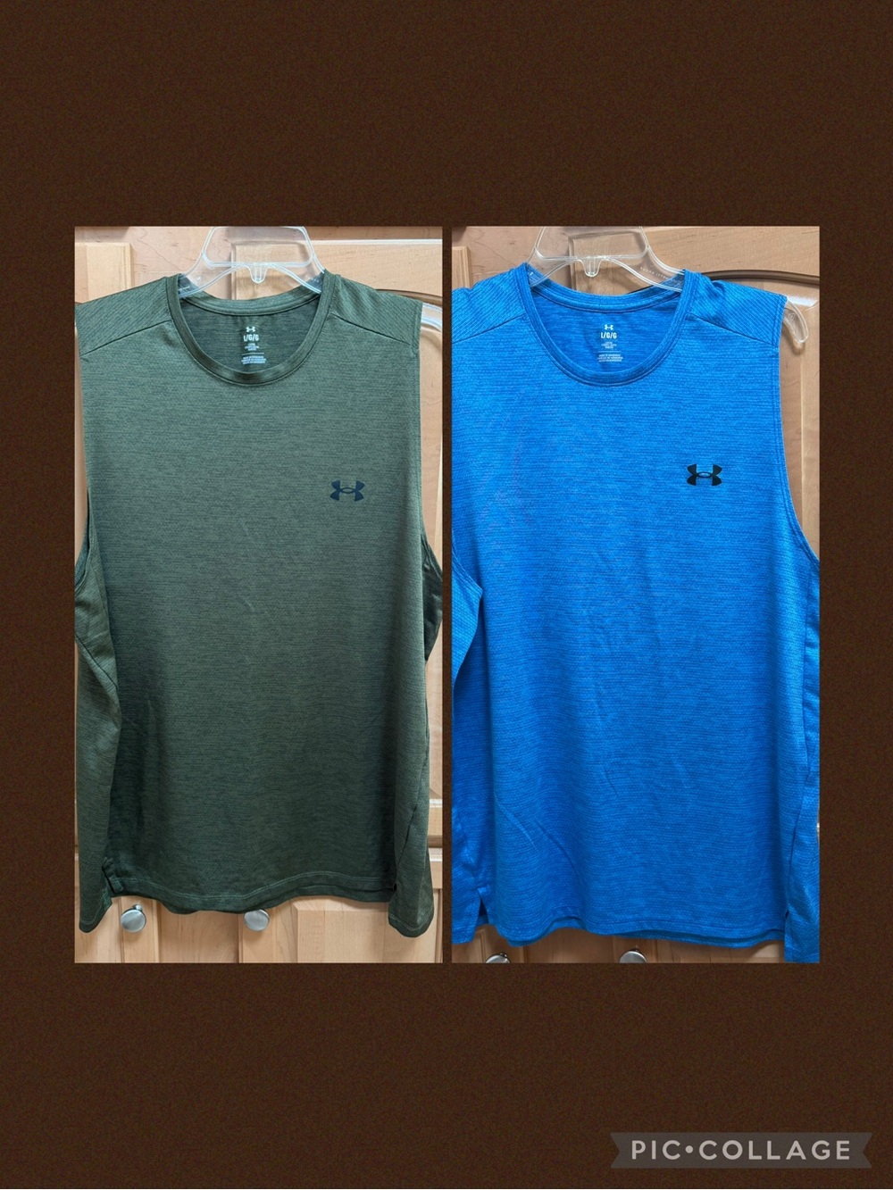 Under Armour Men’s Sleeveless Performance Tops - Olive & Blue